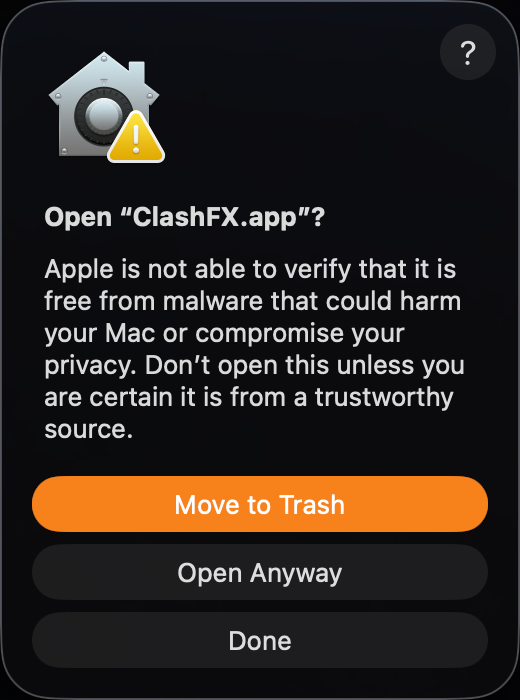 macOS final confirmation dialog